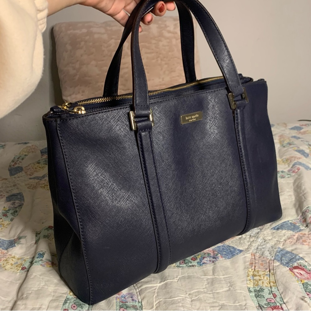 KATE SPADE NAVY BLUE NEWBURY LANE LODEN LARGE BAG